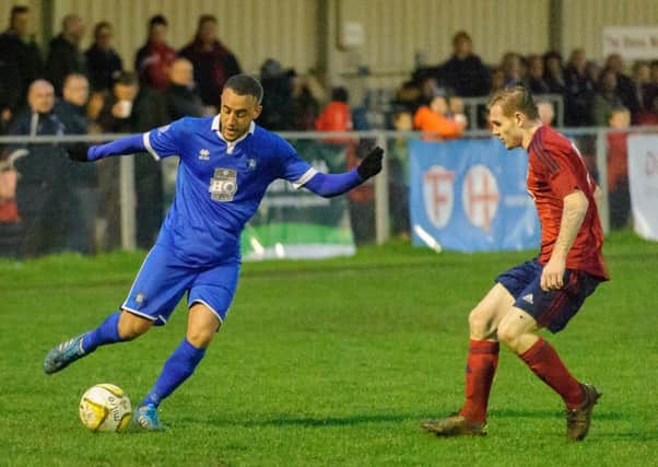 Jermaine Hall scored for AFC Dunstable on Tuesday night