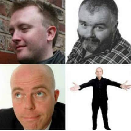 Clockwise from top left: Chris McCausland, Kevin McCarthy, Jeremy ODonnell and Roger Monkhouse