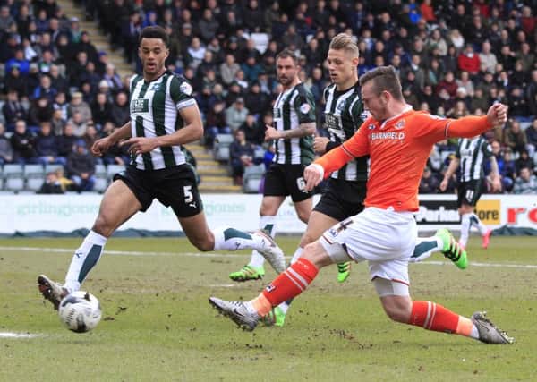 Jack Marriott scores the winner for Luton at Plymouth