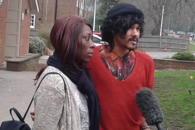 Henry Huggins' twin sister Angela and his son Tyrone after the inquest