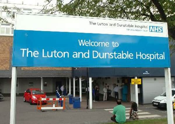 The child was taken to Luton & Dunstable Hospital