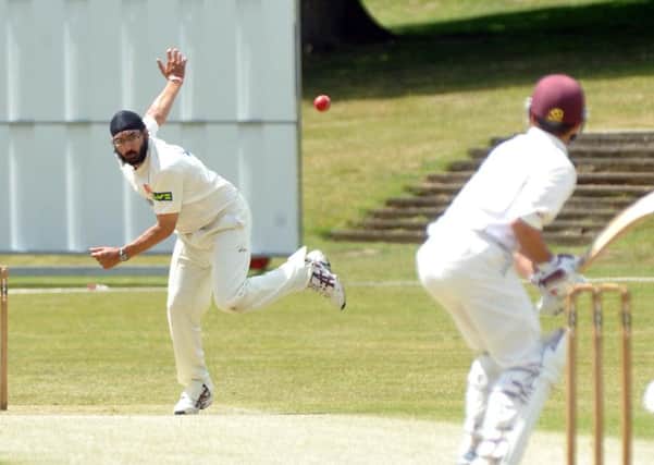 Spinner Monty Panesar in action for Luton Town & Indians last season