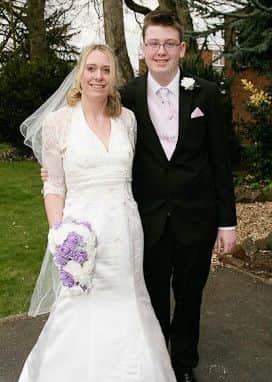 Emma Larter, 34 after losing 10 stone, pictured on her wedding day with her son lewis pay, 16. See Masons copy MNWEDDING: A mum who was too ashamed to walk down the aisle as a 22-stone bride has finally tied the knot after shedding a whopping ten stone. Emma Creedon, 33, couldn't bear the idea of wearing a size 24 dress and repeatedly put off her dream wedding to fiance David after he proposed in 2009. But after being 'fat-shamed' in a photo of her at a party, she finally got hitched on Saturday (02/04), looking stunning in a size 12 gown.