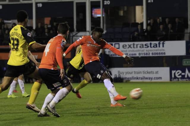 Pelly Ruddock Mpanzu fires home the game's only goal