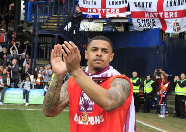 Andre Gray celebrates promotion from the Conference with Luton