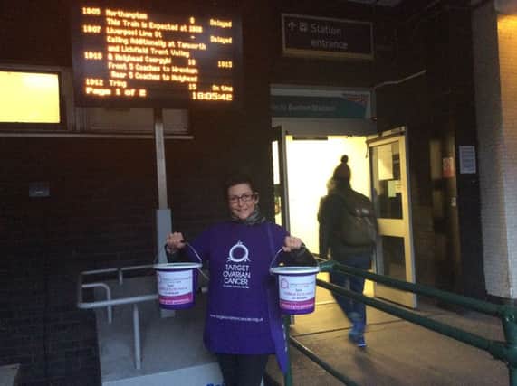 Donna Dillingham raising money for the charity before her challenge