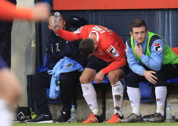 Alex Lawless shows his frustration after being taken off against Newport