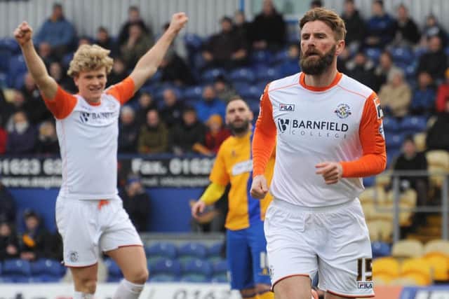 Paddy McCourt, scoring here against Mansfield, left Luton recently