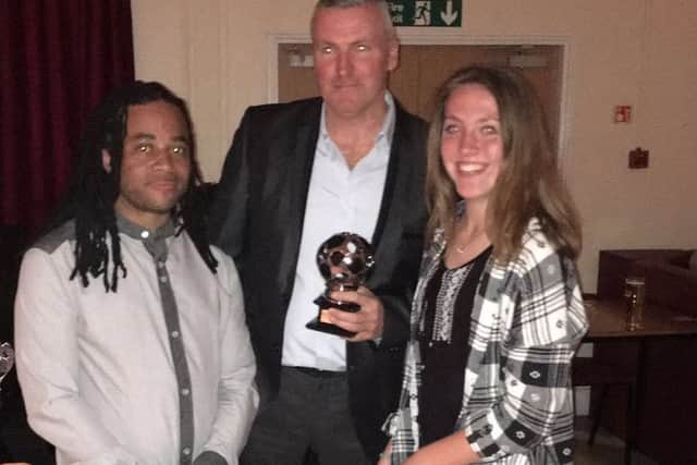 U16s Managers Player of the Year Rebecca Ferris with manager Steve Warrell