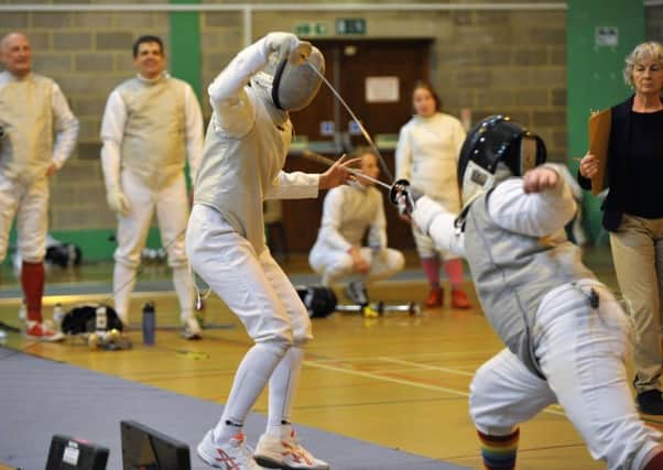 Action from the Luton Open Fencing Tournament