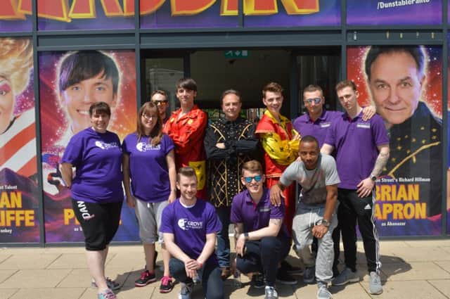 Aladdin cast members in Dunstable for the first mini olympics