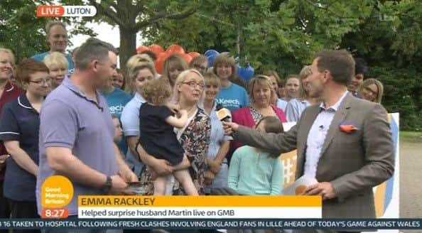 Luton dad Martin Rackley was presented with the award live on ITV