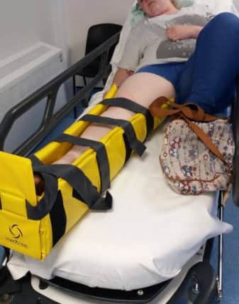 Kimberley Clasing injured her knee in the crash