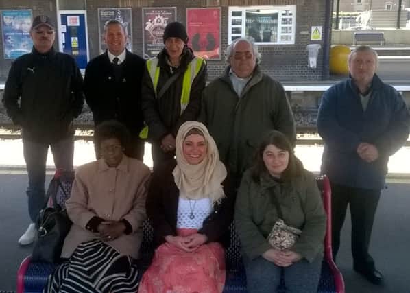 A group from NOAH enterrpise at Luton station where managers had provided a programme to help them get into work.