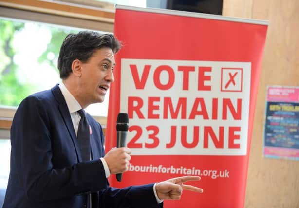 Former Labour leader Ed Miliband questioned the records of the Leave campaign's leaders