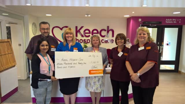 Shoppers and staff at Sainsbury's Bramingham Park raised more than Â£17,000 for Keech Hospice Care which was the store's charity of the year