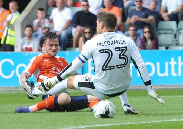 Jack Marriott scores Town's second against Plymouth