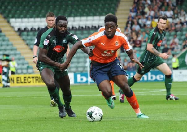 Pelly-Ruddock Mpanzu in action at Home Park