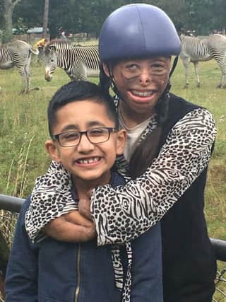 Luton burns survivor Shamiam Arif and her family were VIP guests at Whipsnade Zoo