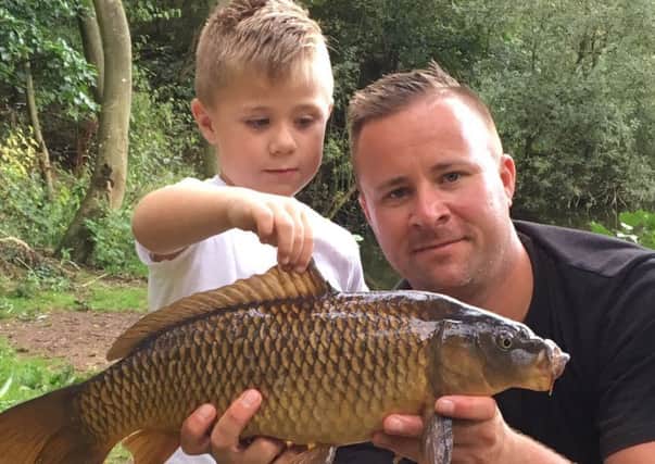 Luton AC's Phil and son Charlie with a typical Woodlands common