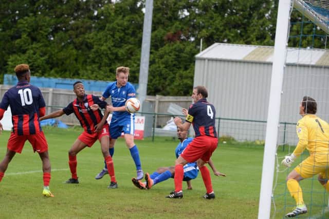 Terry Griffiths scores for AFC Dunstable against Hampton on Saturday