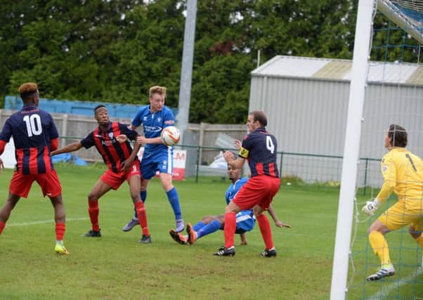 Terry Griffiths scores for AFC Dunstable against Hampton on Saturday