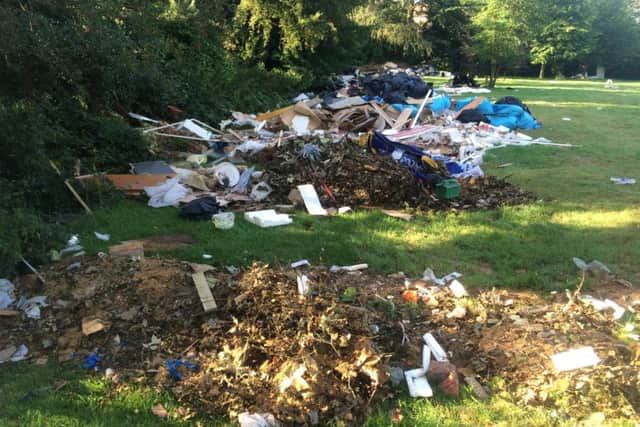 Mess left behind by travellers at Memorial Park