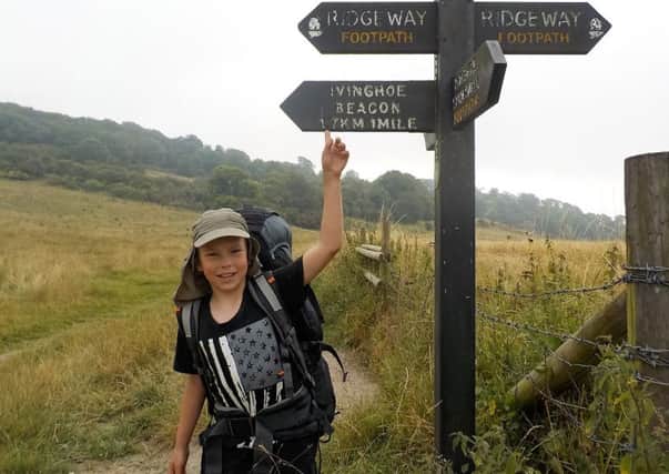 Luton schoolboy Dirk Withnail, 10, raised Â£900 for the Foodbank bydoung part of the  Ridgeway national Trail