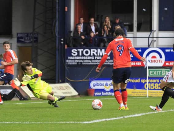 Danny Hylton strikes to put Luton in front this afternoon
