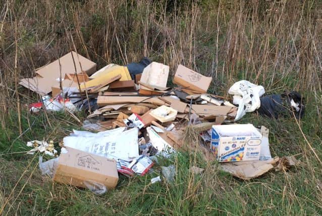 Mess left behind by travellers at Leagrave Park