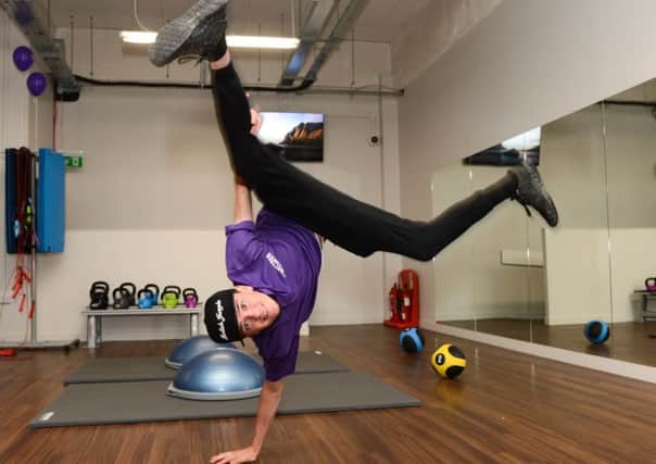 George Sampson showed off his dance moves at the opening of Anytime Fitness