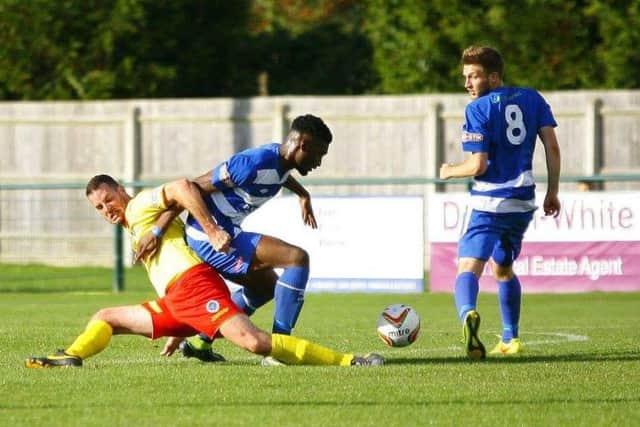 Jordan Odofin in action for Dunstable at the weekend