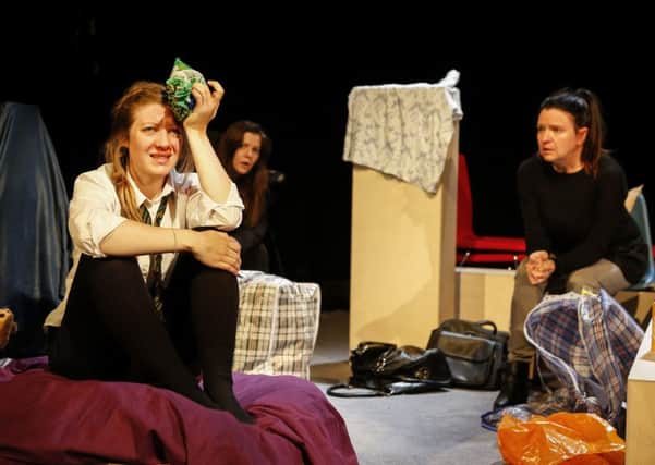 Hayley Wareham, Amy Loughton and Cathy Owen in Cathy. Picture: Pamela Raith Photography