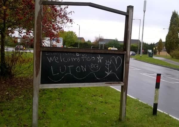 Welcome to Luton (A6 near Keech Hospice)