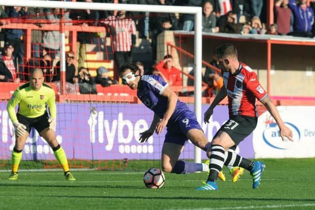 Danny Hylton wins Luton's first penalty at the weekend