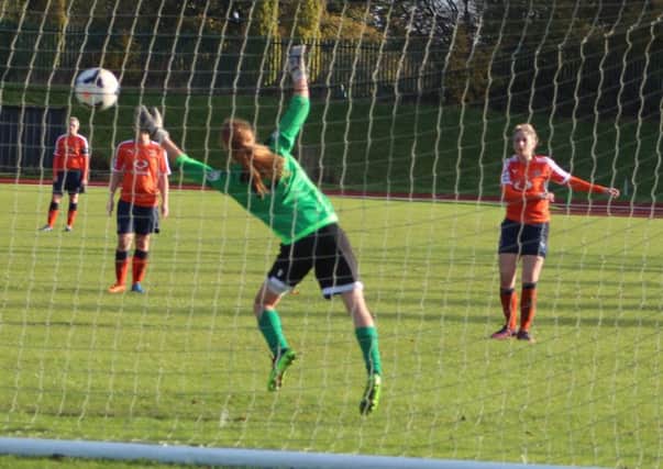 Zara Carroll scores from the spot against Oxford City