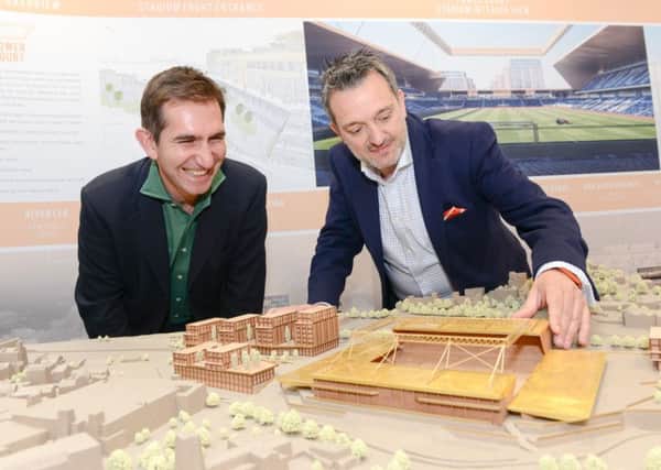 Hatters chief executive Gary Sweet with architect Manuel Nogueira