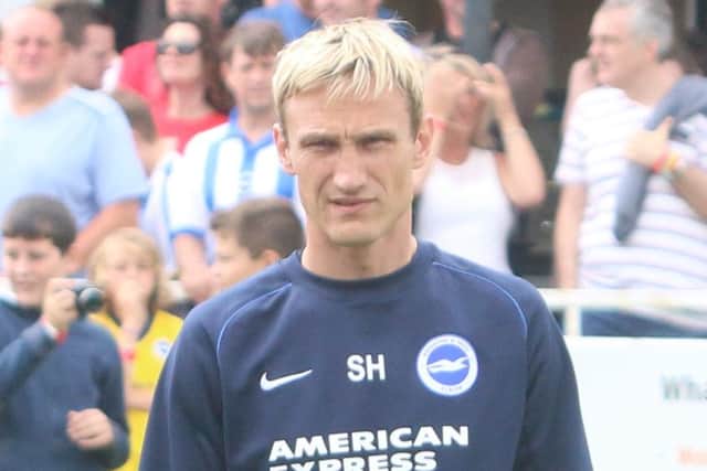 Former Brighton boss Sami Hyypia was at Luton Town's training ground this morning. Pic: Angela Brinkhurst