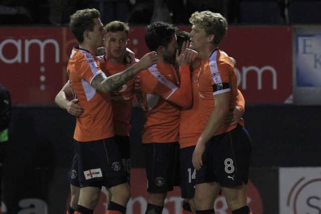 Jack Marriott receives the congratulations after scoring at the weekend