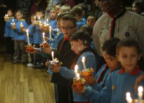 Beavers from Luton's Icknield colony take part in a Christingle service
