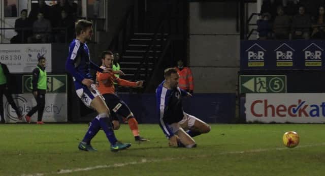 Jack Marriott puts Luton 3-0 in front against Chesterfield
