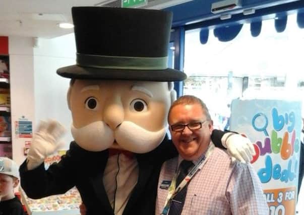 Mr Monopoly will be at The Mall on Saturday