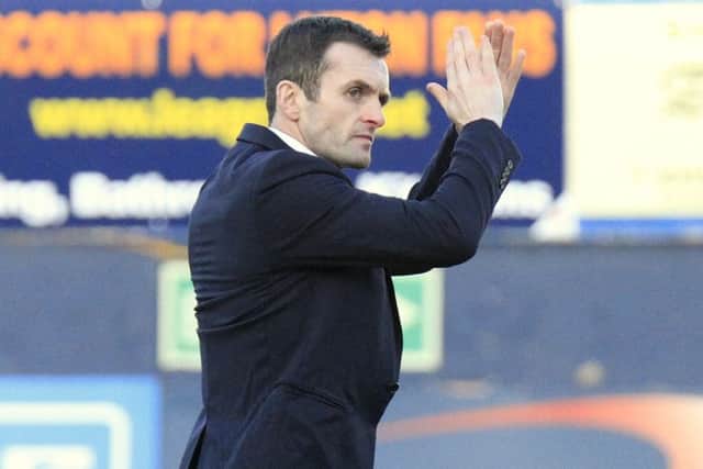 Nathan Jones during his first match in charge of Luton against Cambridge