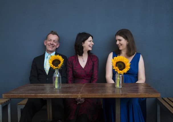 Andrew West, Rebecca Hepplewhite and Fenella Barton are the Pomegranate Trio