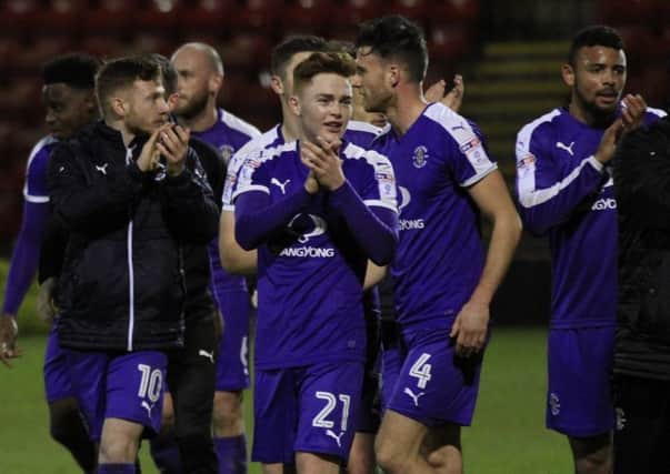 Jack Senior applauds Town's fans after making his Football League debut