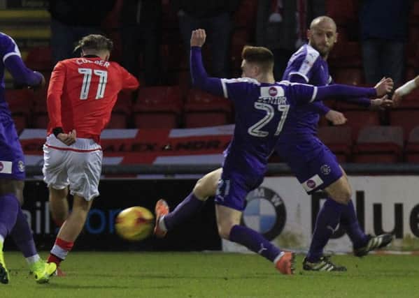 Jack Senior makes another important block against Crewe