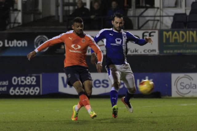 Isaac Vassell scores against Chesterfield recently