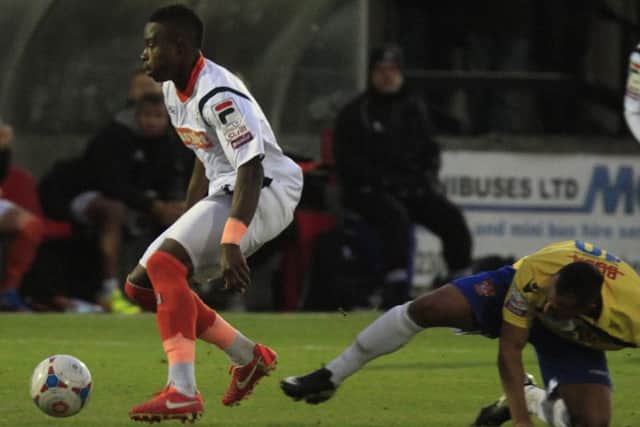 Pelly-Ruddock Mpanzu in action on his debut for Luton back in November 2013