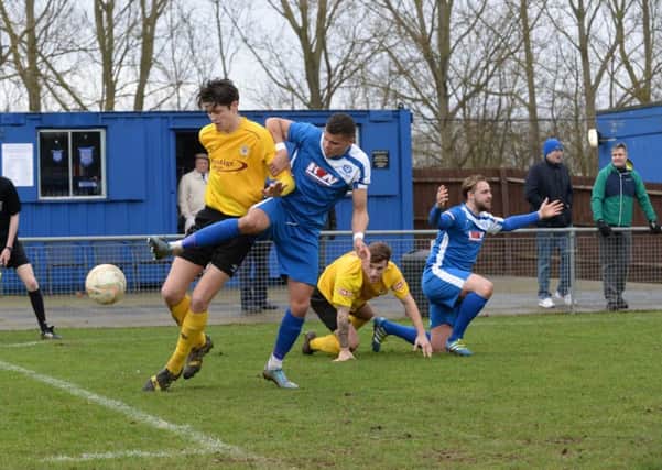 Tommy Smith in action for Barton against Bedford on Saturday - pic: June Essex