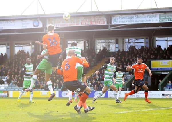 Glen Rea climbs highest to head his side 3-0 in front at Yeovil